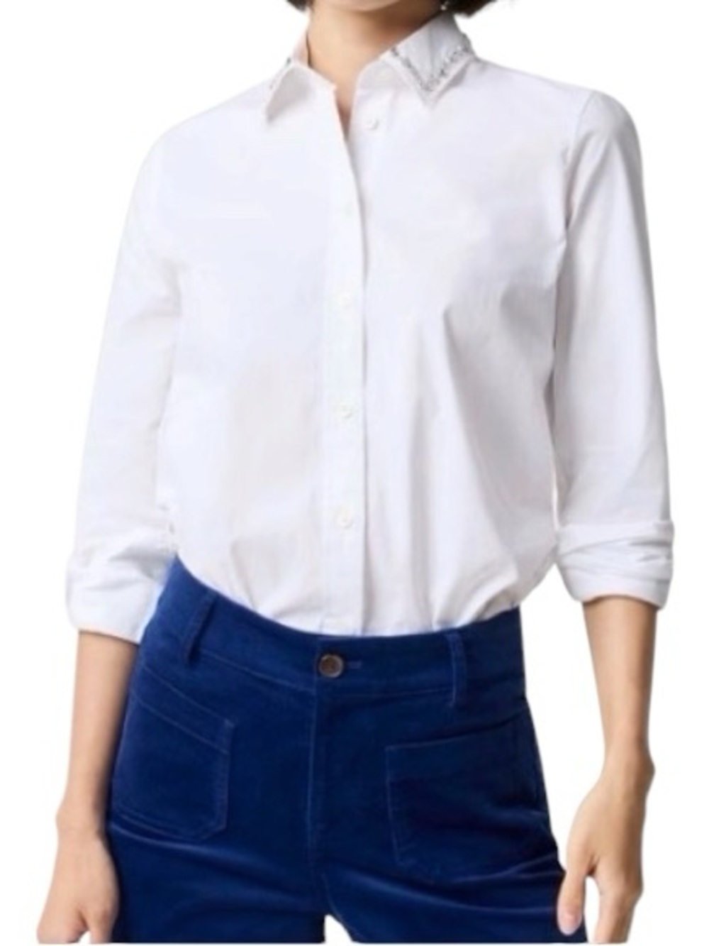 NWT J.Crew Factory Embellished Button-up Shirt Sz S
